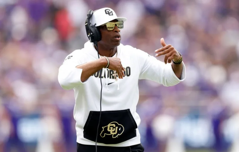 Colorado coach Deion Sanders (above) leads his team at home against No. 8 Southern Cal today, just one of a myriad of great games this weekend, writes Joe Hale. (Photo courtesy of SPORTSWORLDNEWS.COM)