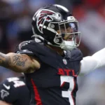 Atlanta defensive back Jessie Bates (above) forced three turnovers in the Falcons’ 24-10 win over the Carolina Panthers on Sunday at Mercedes-Benz Stadium in Atlanta. (Photo courtesy of TODD KIRKLAND – GETTY IMAGES)