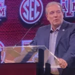 Jimbo Fisher (above) talks about his Texas A&M team at SEC Media Days in Nashville in July. Fisher and the Aggies will welcome Timpson, Texas quarterback Terry Bussey, the number 25-ranked player in the ESPN 300, to their team next fall. That gives A&M 10 of the ESPN 300 recruits as commitments. (Photo by MITCH LUCAS)