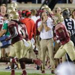 Florida State's last national championship came a decade ago. Coach Mike Norvell (above) leads the eighth-ranked Seminoles against No. 5 LSU tonight at 6:30 p.m. on ABC. (Photo courtesy of CHATSPORTS.COM)