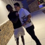 Colorado wide reciever/ defensive back Travis Hunter (left) and Colorado State defender Henry Blackburn are pictured here, patching things up after Blackburn's hit on Hunter on Sept, 16 in a game between their teams left Hunter with a lacerated liver, and missing at least two games with the injury. (Photo courtesy of SI.COM)