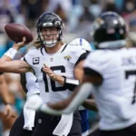 Jacksonville quarterback Trevor Lawrence (above) and the Jaguars will host the Kansas City Chiefs today at noon on CBS (Photo courtesy of THE SAN DIEGO TRIBUE)