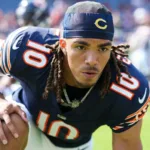 Chicago Bears wide receiver Chase Claypool (above) won't play vs. Washington on Thursday, and won't be at Halas Hall for the time being. (Photo courtesy of BROBIBLE.COM)