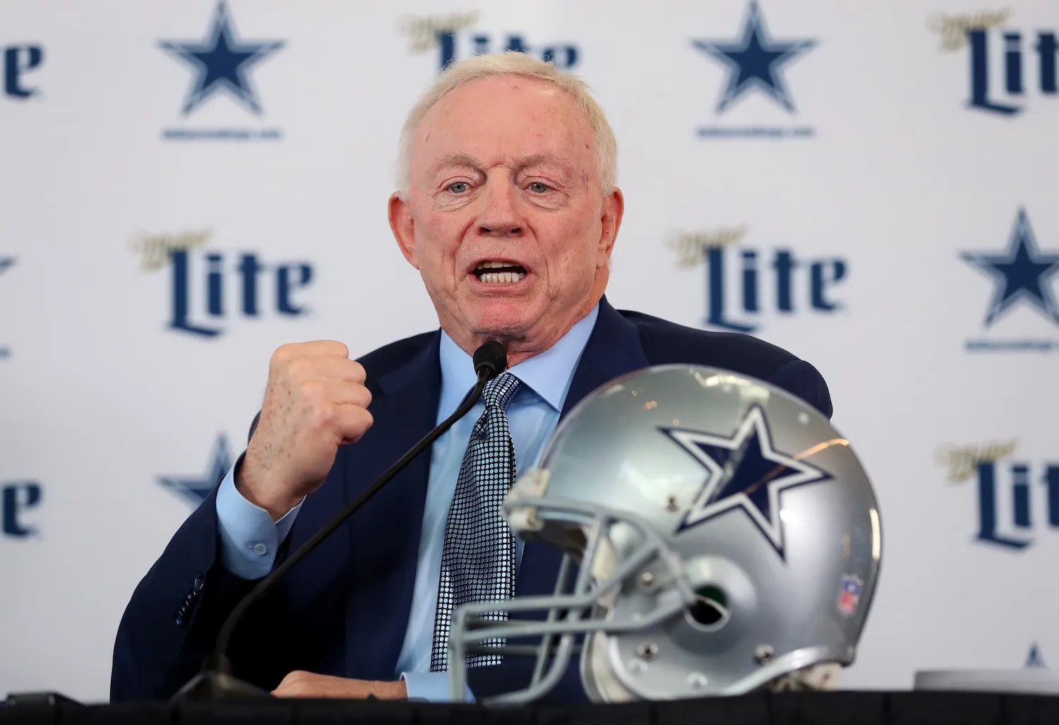 Dallas Cowboys owner Jerry Jones (above) has said he's happy with the Cowboys' roster, but that he would listen if approached for a possible trade before the NFL's trade deadline Oct. 31. (Photo courtesy of SPORTSCASTING.COM)