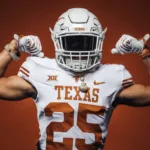 Texas running back Jonathan Brooks (above) leads the No. 3 Longhorns against No. 12 Oklahoma, both teams with 5-0 records, on Saturday morning in a showdown at the Cotton Bowl. Kickoff is at 11 a.m. on ABC. (Photo courtesy of BURNTORANGENATION.COM)