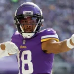 Minnesota wide receiver Justin Jefferson was injured against Kansas City on Sunday, an apparent hamstring injury. Jefferson's status for the Vikings' road game at Chicago on Sunday is uncertain, as is the status for Cleveland quarterback Deshaun Watson in the Browns' home game against the San Francisco 49ers. Watson is dealing with a shoulder injury. (Photo courtesy of SPORTINGNEWS.COM)