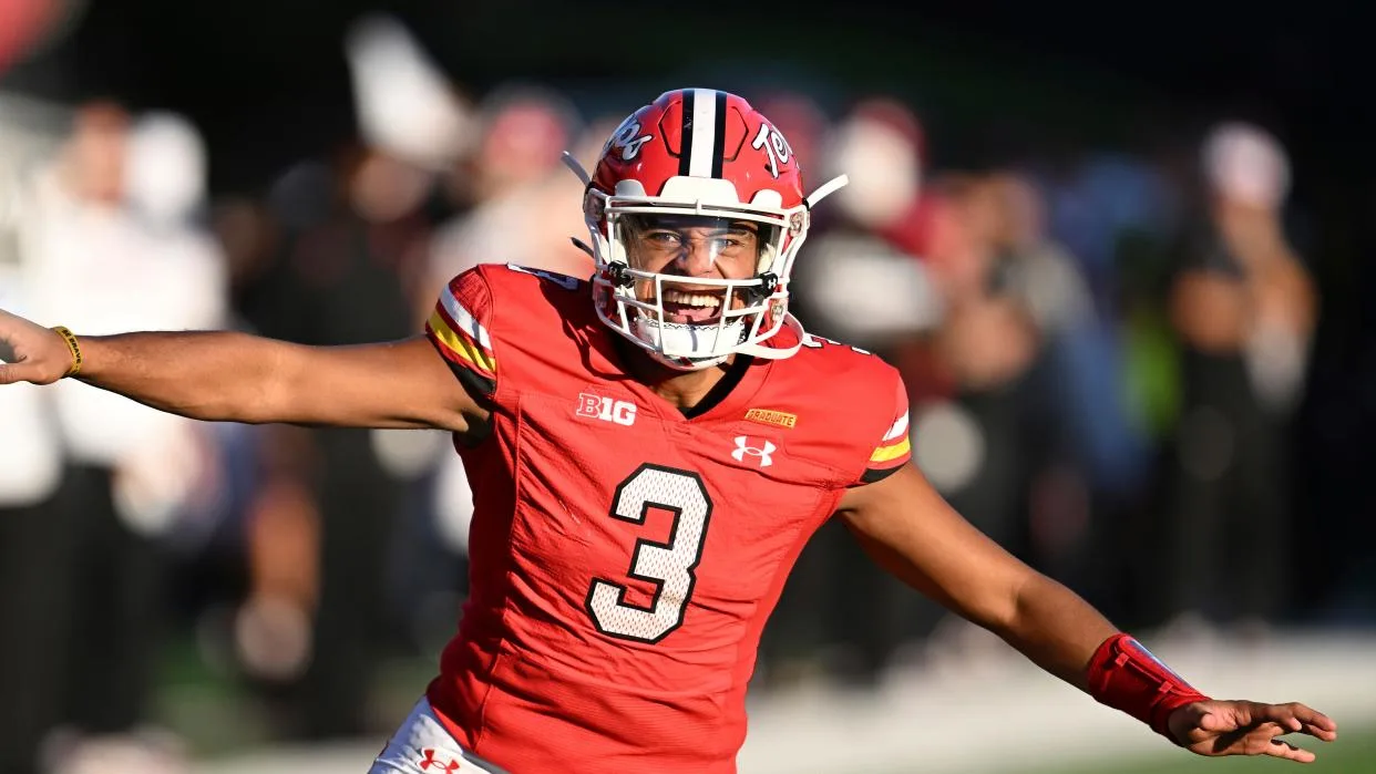 Ohio State welcomes Maryland today, including quarterback Taulia Tagovailoa (above), who leads the Big Ten with 1,464 yards, 13 touchdowns and 292.8 yards per game. (Photo courtesy of AOL.CO.UK)