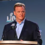 NFL Commissioner Roger Goodell (above) signed an extension through 2027 on Wednesday. (Photo courtesy of SPORTSCASTING.COM)