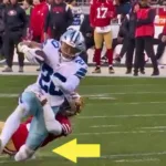 Dallas Cowboys running back Tony Pollard was injured last season in the playoffs by the so-called "hip drop tackle," a play that could be banned in the league fairly quickly. The short-yardage play known by many as the "tush push," or the "Brotherly Shove," is also under scrutiny, Sports Illustrated is reporting. (Photo courtesy of TOTALPROSPORTS.COM)