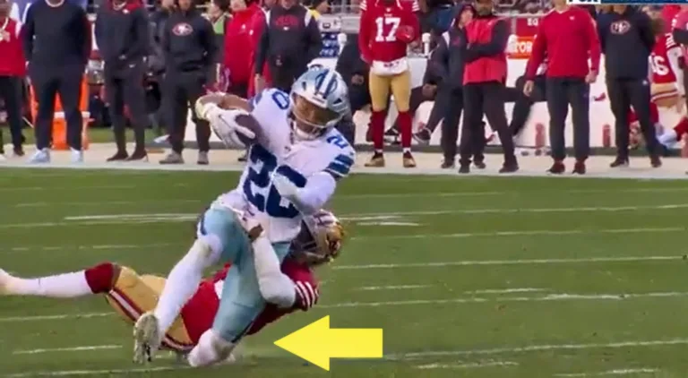 Dallas Cowboys running back Tony Pollard was injured last season in the playoffs by the so-called "hip drop tackle," a play that could be banned in the league fairly quickly. The short-yardage play known by many as the "tush push," or the "Brotherly Shove," is also under scrutiny, Sports Illustrated is reporting. (Photo courtesy of TOTALPROSPORTS.COM)