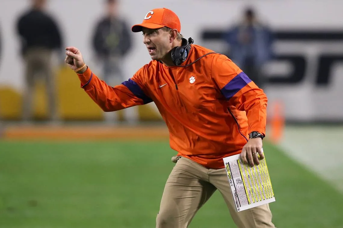 Clemson coach Dabo Swinney (above) hasn't had a year to write home about on the field, but he was predictably asked about the new coaching vacancy at Texas A&M on Tuesday. (Photo courtesy of DAILYSNARK.COM)