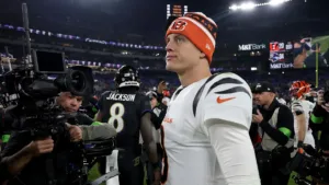 The Cincinnati Bengals have ruled quarterback Joe Burrow (above) out for the remainder of the 2023 season; Burrow will have surgery on his wrist. The Bengals fell to 5-5 after a loss at Baltimore on Thursday night. (Photo courtesy of FOX NEWS)