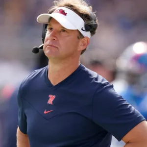 Ole Miss coach Lane Kiffin (above), whose Rebels (8-1) are chasing Alabama in the SEC West, play at No. 2 Georgia this Saturday at 6 p.m. on ESPN (Photo by THE ASSOCIATED PRESS)