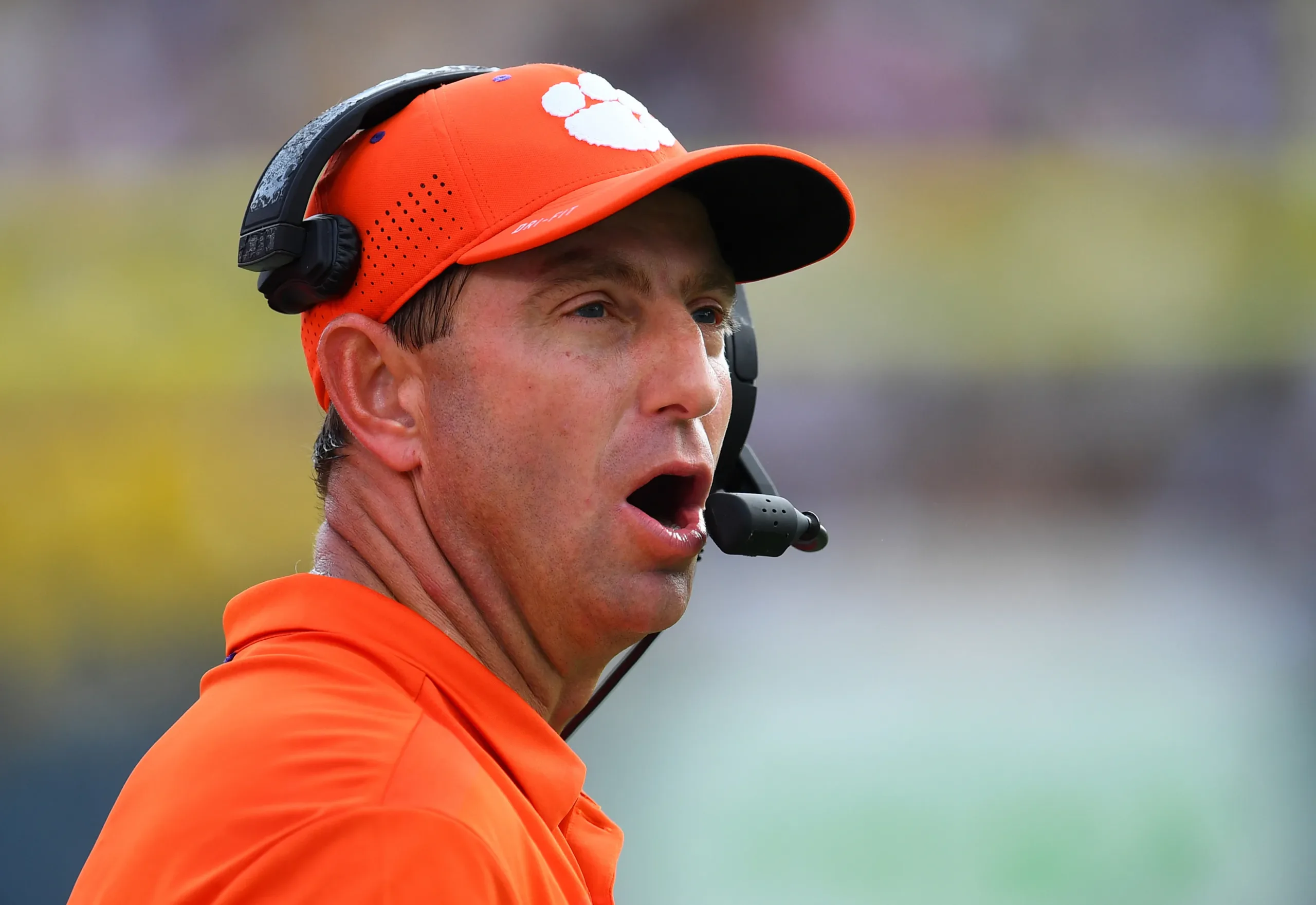 Is Clemson coach Dabo Swinney (above) ready to leave and make the jump to the SEC, even if it means a program other than his beloved Alabama? (Photo courtesy of RUBBINGTHEROCK.COM)