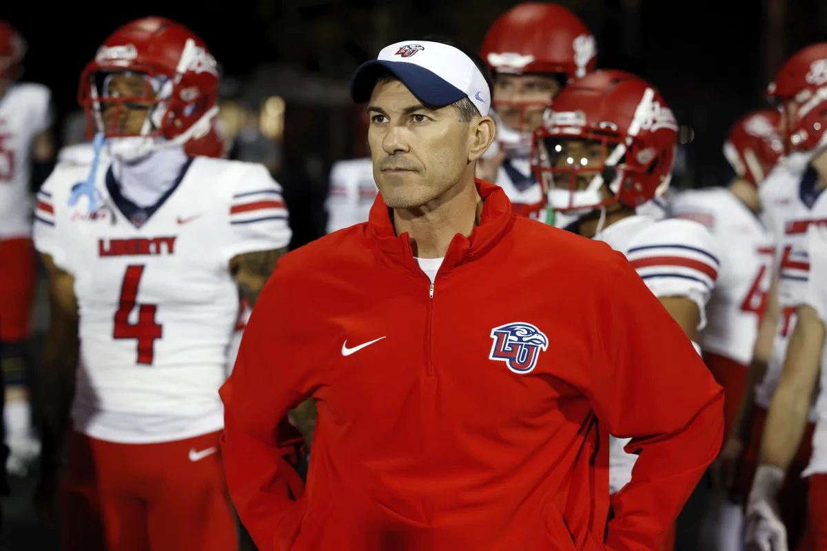 Coach Jamey Chadwell (above) and the Liberty Flames (12-0) host New Mexico State (10-3) Friday night for the Conference USA Championship, a 6 p.m. Central time kickoff on CBS Sports Network. (Photo courtesy of THESPUN.COM)