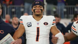 Former first-round pick Justin Fields, a quarterback selected by the Chicago Bears with the No. 11 pick in the 2021 draft, has been traded to the Pittsburgh Steelers for a sixth-rounder that could become a fourth-rounder. (Photo courtesy of SPORTINGNEWS.COM)