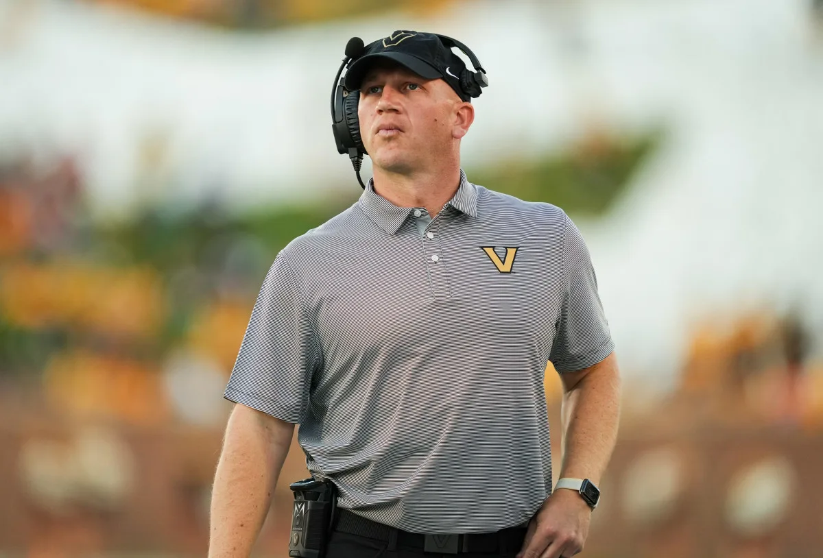 Vanderbilt coach Clark Lea (above) is a former walk-on, and now he and the other coaches in the Southeastern Conference are concerned the ability to walk on, or at least the number of walk-ons at their programs, could be greatly reduced. (Photo courtesy of THESPUN.COM)