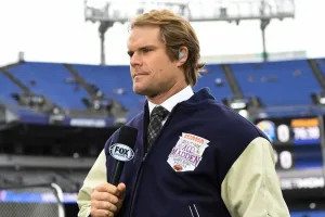 Greg Olsen, the former NFL tight end and a pretty darn good analyst so far in his career, will drop to No. 2 in Fox's lineup to make room for recent-retiree Tom Brady, who will work with Kevin Burkhardt on the network's No. 1 game each week. (Photo courtesy of NYPOST.COM)