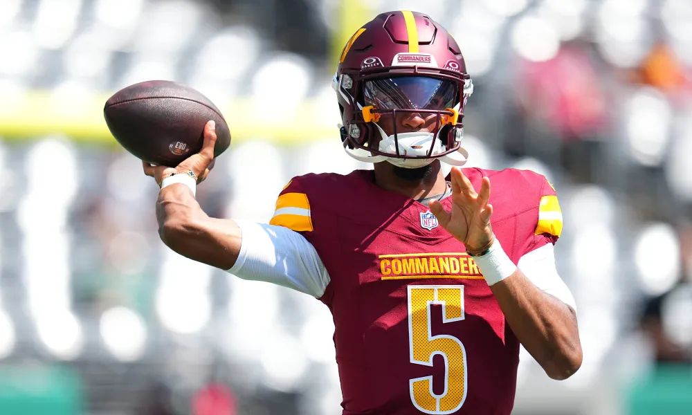 Washington has named quarterback Jayden Daniels, the rookie out of LSU, as its starter. First-year head coach Dan Quinn announced the move on Monday. Also on Monday, Gardner Minshew was named the starter at QB for the Las Vegas Raiders, and the Tampa Bay Buccaneers cut outside linebacker Randy Gregory, another twist in Gregory's career. (Photo above by INKL.COM)