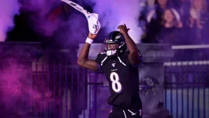 Baltimore Ravens quarterback Lamar Jackson is looking to add a number to that win column against Kansas City, as the Ravens visit the Chiefs Thursday night on NBC, the NFL's 2024 season opener. (Photo courtesy of XXXXXXXXX).